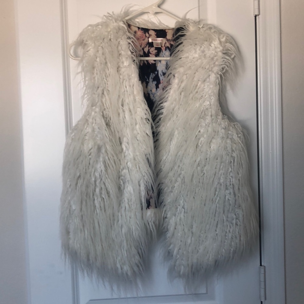 White Faux Fur Vest